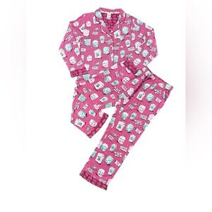 munki munki Pink Pajama Set with Fun Print